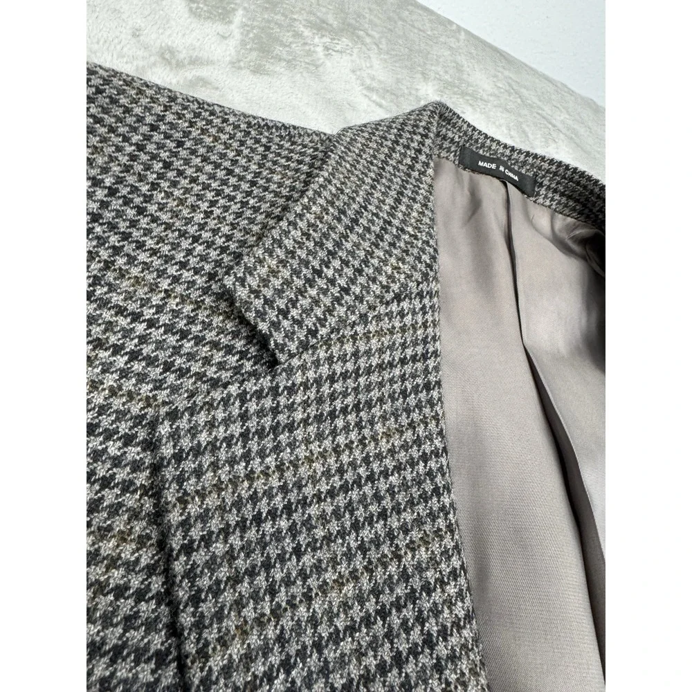 Vintage Ralph Lauren Wool‎ Blazer Jacket Mens 43R Houndstooth Plaid Sport Coat